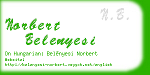 norbert belenyesi business card