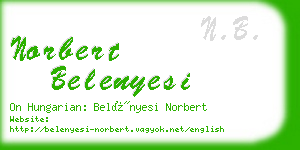 norbert belenyesi business card